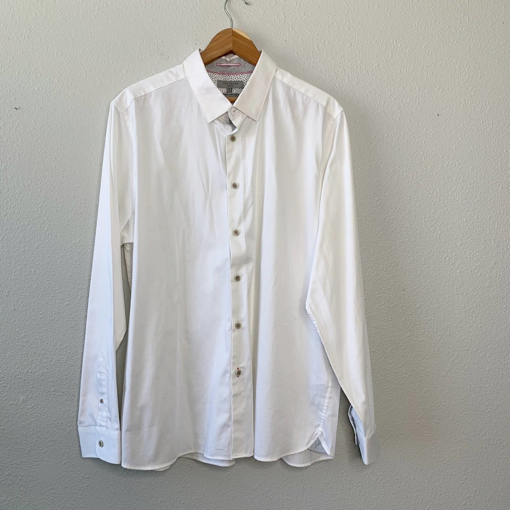 Ted Baker London Crazee White Button Down Shirt 7 - Picture 15 of 15